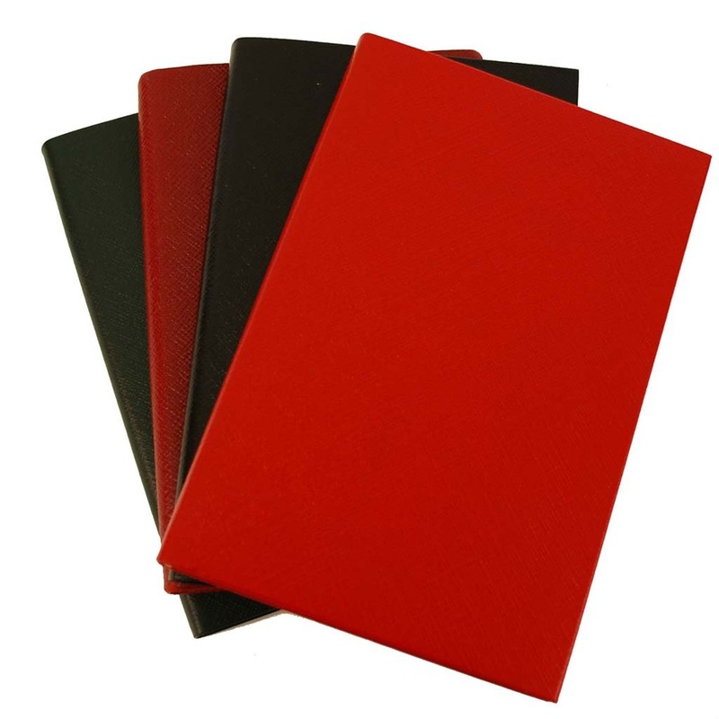 Address Book | Leather Bound | Hand Made in England | 7 by 5 Inches | Red, Green, Black, Burgundy Leather | Charing Cross Ltd Black Crossgrain