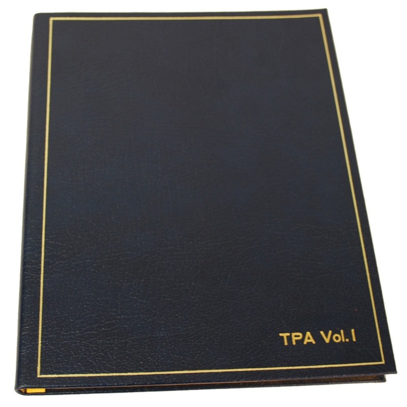 Leather Notebook with Gold Tooling | 8 by 10 Inches | Blank Pages | Multiple Colors | Textured Calf | Charing Cross Navy