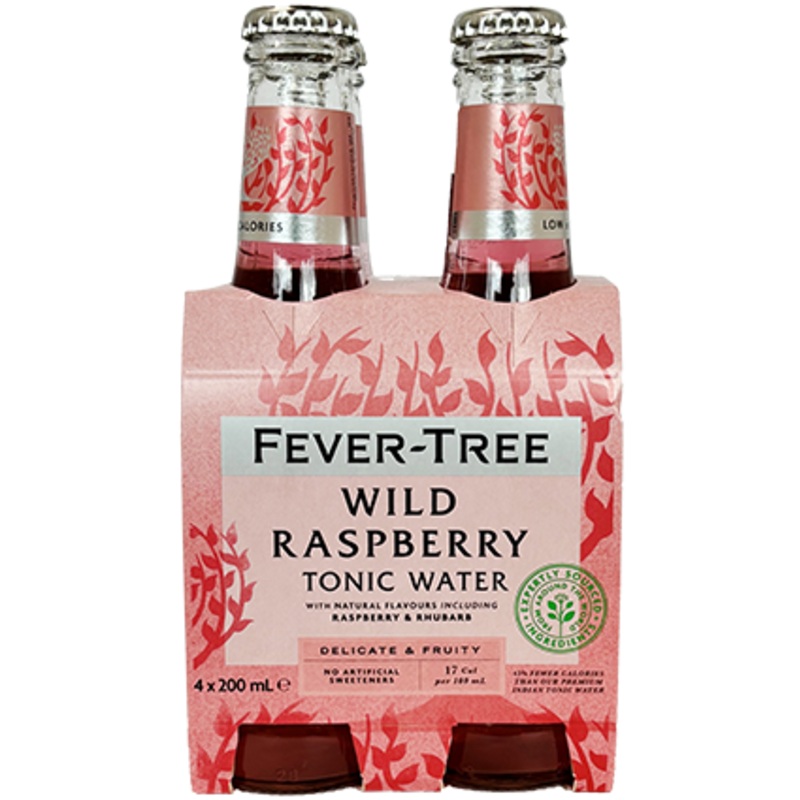 Fever Tree Light Wild Raspberry Tonic 200ml 4pk bottles