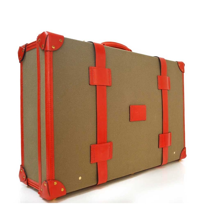 Canvas Trunk Suitcase, 20 Inch | Wheels and Trolley Option | Hand Stitched