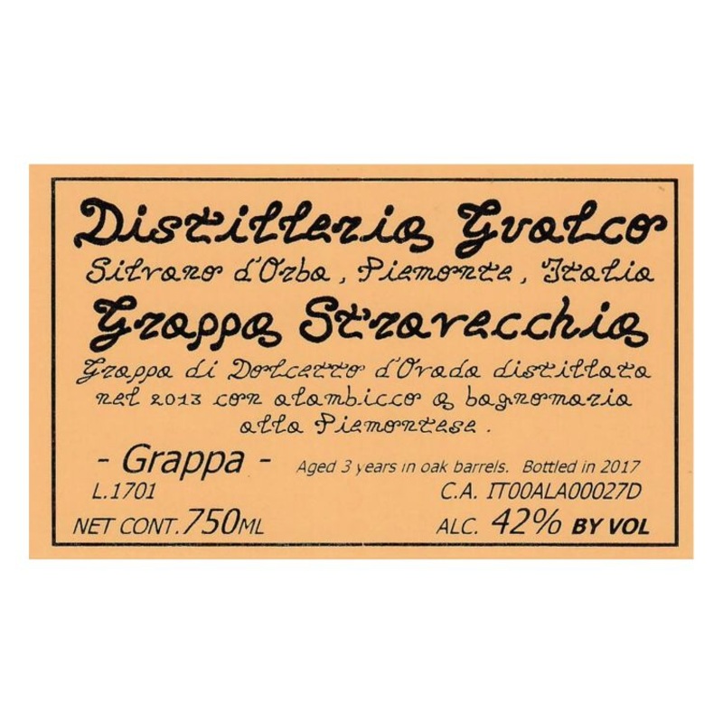 Distilleria Gualco Grappa Stravecchia Brandy - 750ml
