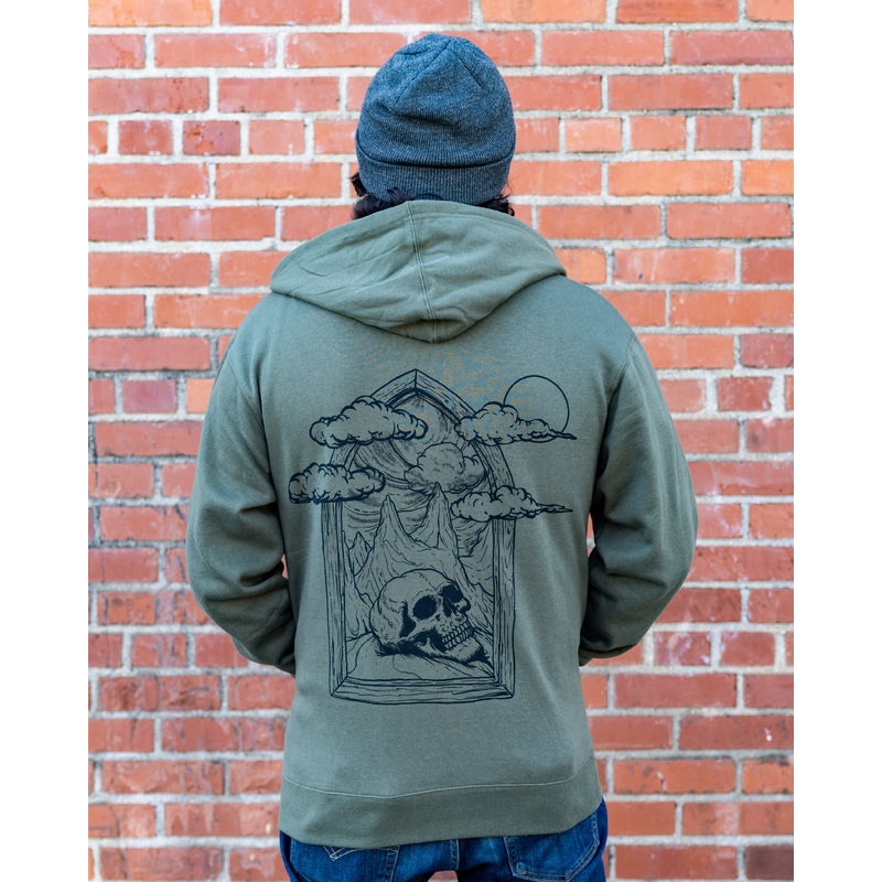Lessons in Solitude Army Zip Up Hoodie