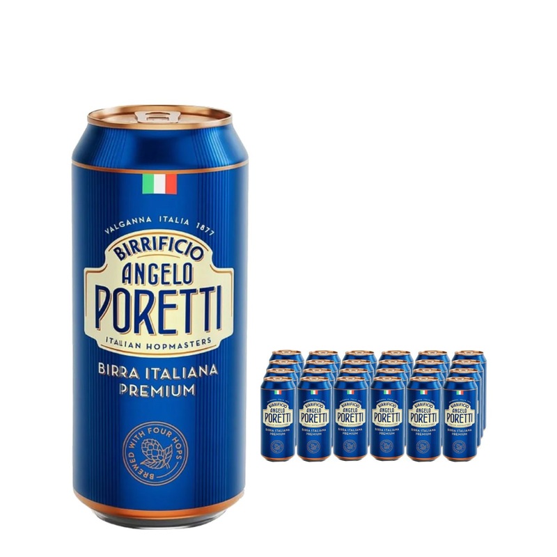 Birrificio Angelo Poretti Italian Lager Beer Can Multipack, 24 x 440 ml