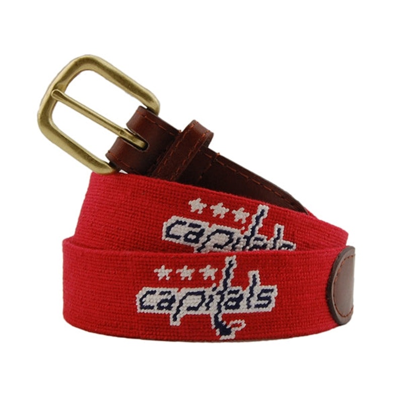 Needlepoint Collection | Washington Capitals Needlepoint Belt | Red | Smathers and Branson