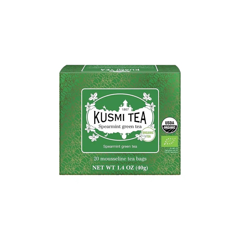KUSMI ORGANIC SPEARMINT GREEN TEA 20ct 40g