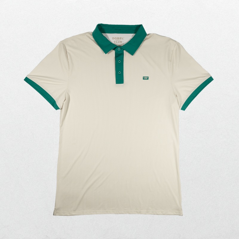 Striped Performance Tennis Polo Cream Tonal