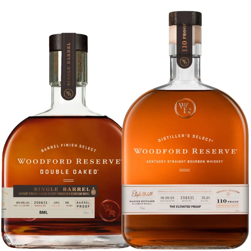 Woodford Reserve 2026 Store Pick Bundle: Double Oaked Single Barrel BML Store Pick & 110 Proof The Elevated Proof Store Pick