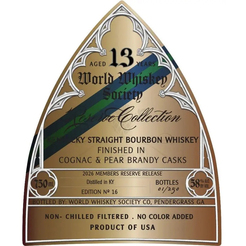 World Whiskey Society 13 Year Kentucky Straight Bourbon Reserve Collection Cognac & Pear Brandy Cask Finish