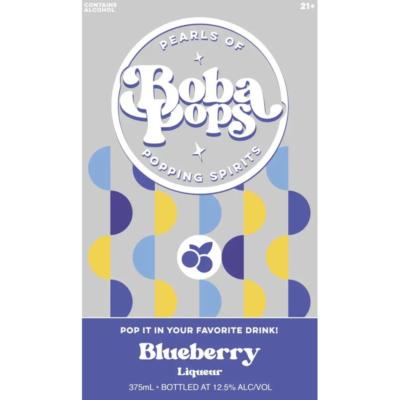 Boba Pops Blueberry Liqueur Pearls of Popping Spirits 375mL