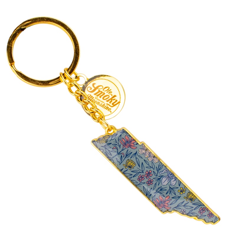 BLOSSOMS STATE METAL KEYCHAIN