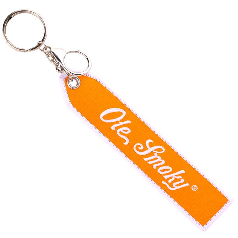 SCRIPT STRAP KEYCHAIN W/CLIP - ORANGE