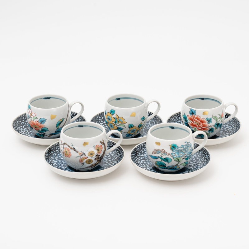 Handmade Kutani Cup & Saucer Gift Set