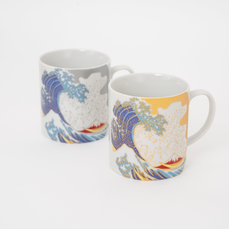 Kutani Ware Hokusai Wave Mug Gift Set