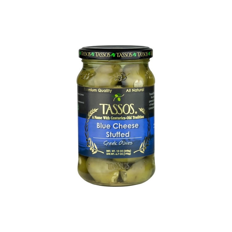 Tassos Blue Cheese Stuffed Olives 13OZ