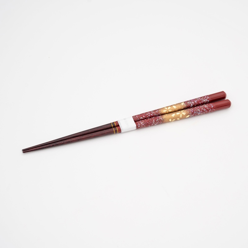 Handmade Wakasa Lacquer Chopsticks Red with Gold