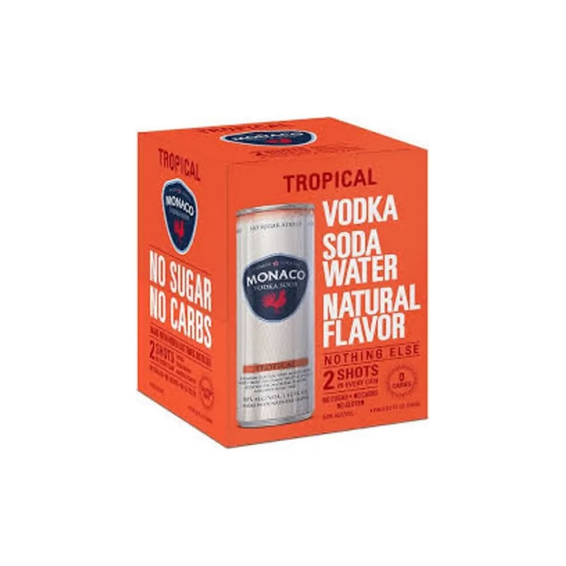 Monaco Vodka & Soda Tropical 4Pk
