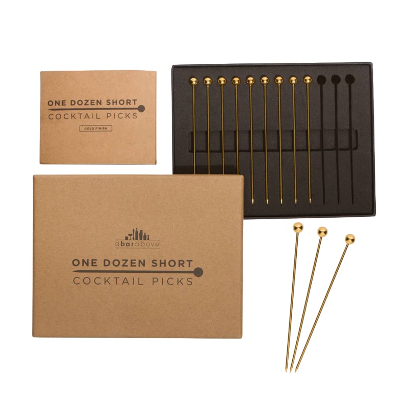 A Bar Above Gold Cocktail Picks for Garnishes