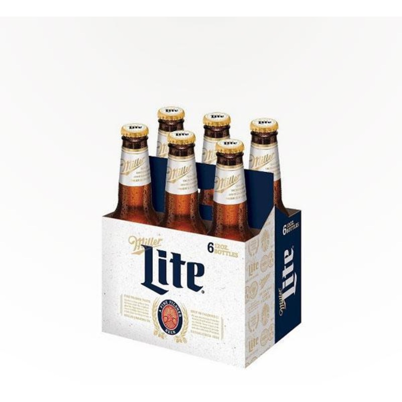 Miller Lite American Beer - 6 bottles