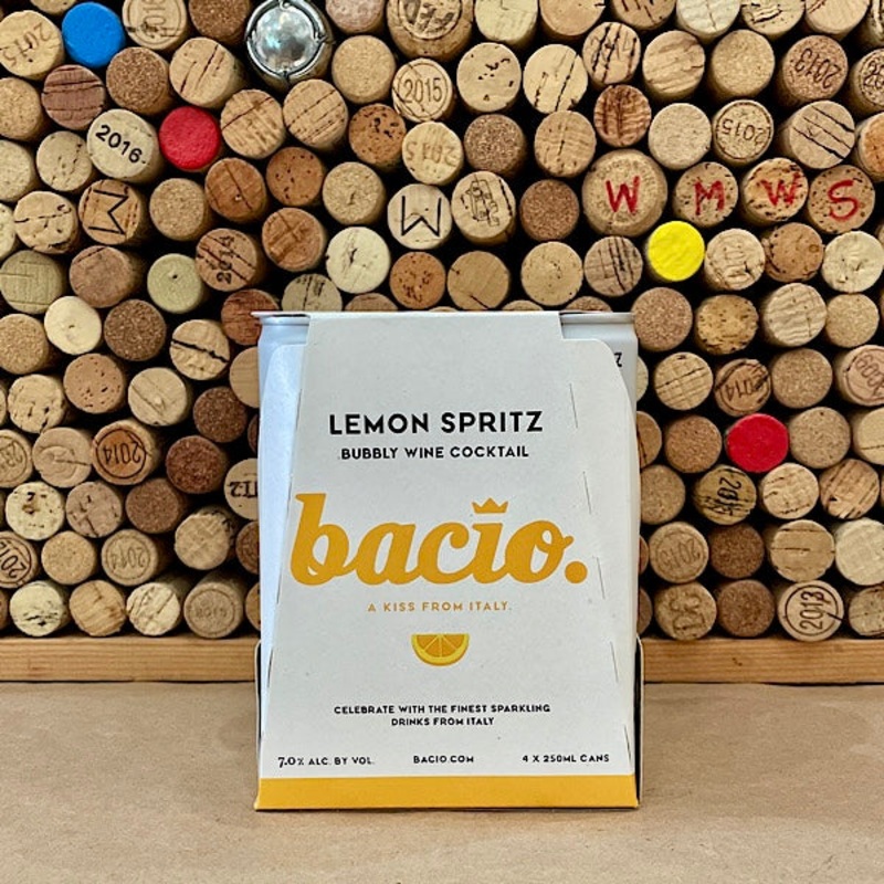 Bacio Lemon Spritz Bubbly Wine Cocktail 250ml 4pks