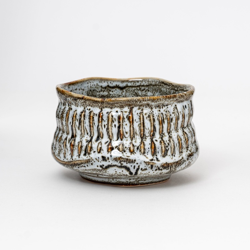 Handcrafted Irregular Brown Matcha Bowl