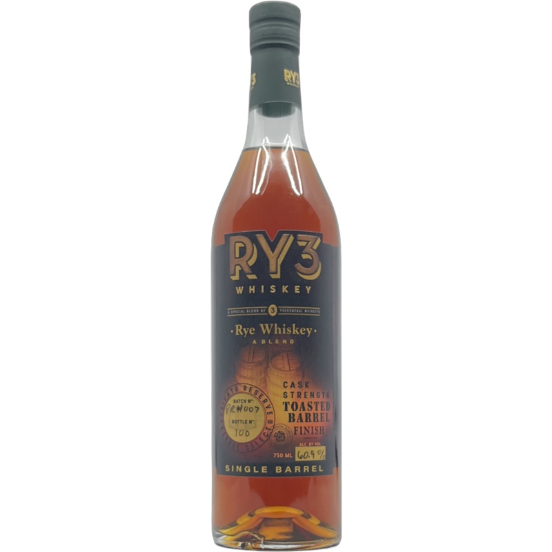 Ry3 Toasted Barrel Finish Cask Strength Rye Whiskey, Virginia