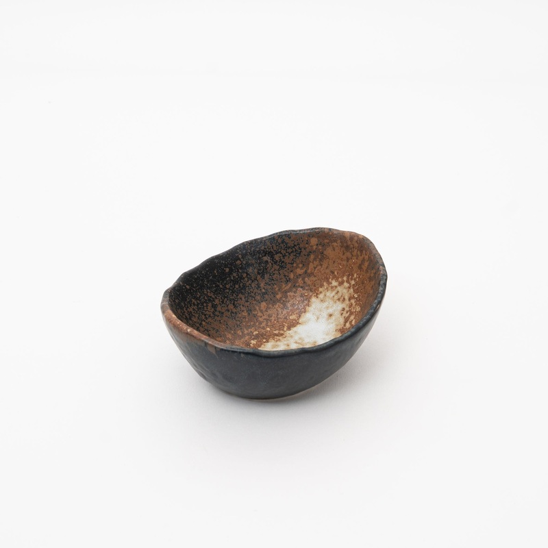 Handmade Seto Black Bizen Style Small Bowl