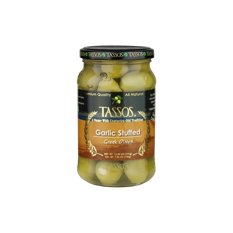 Tassos Garlic Stuffed Olives 371G