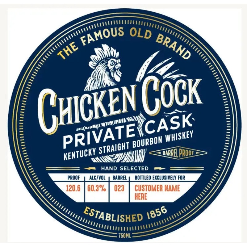 Chicken Cock Private Cask Kentucky Straight Bourbon Whiskey Barrel Proof